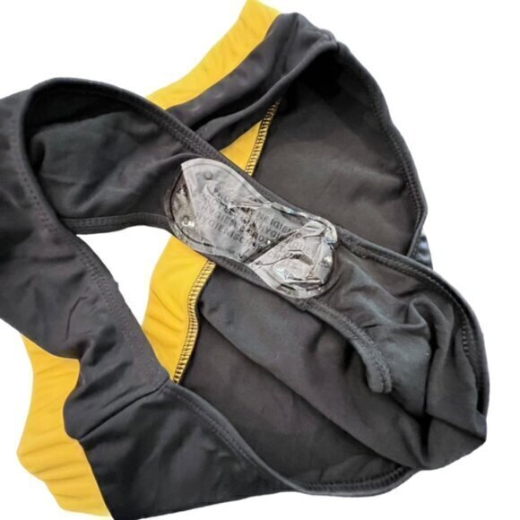 Bikini Bottom Black with Yellow Gold Band Size Large Pool Beach Vacation NWOT‎ - Picture 5 of 8